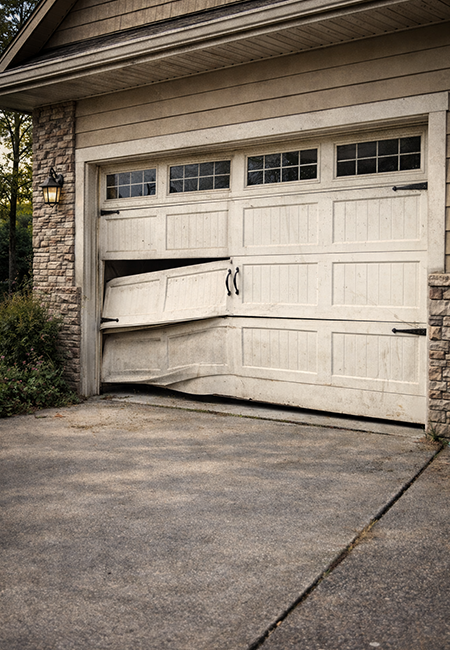 broken garage door
